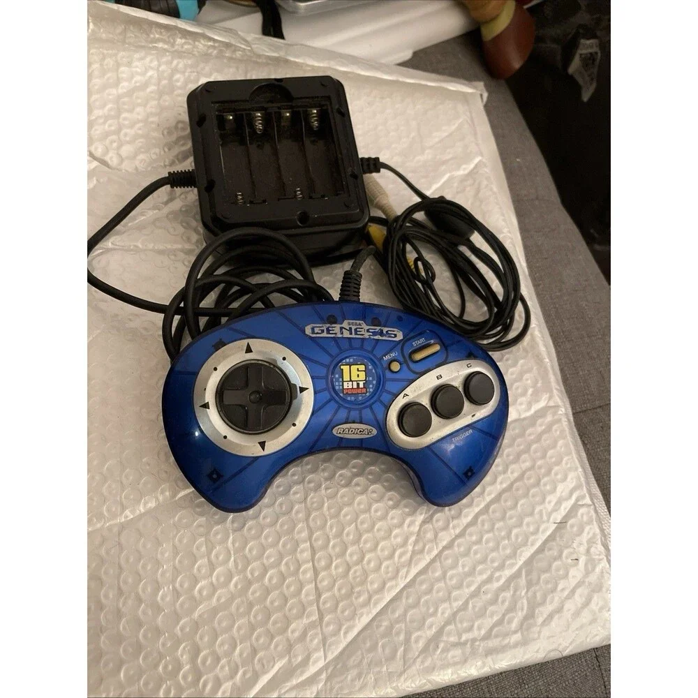 Sega Genesis Mini Console Radica 16 Bit  Blue *Untested *No Battery Cover